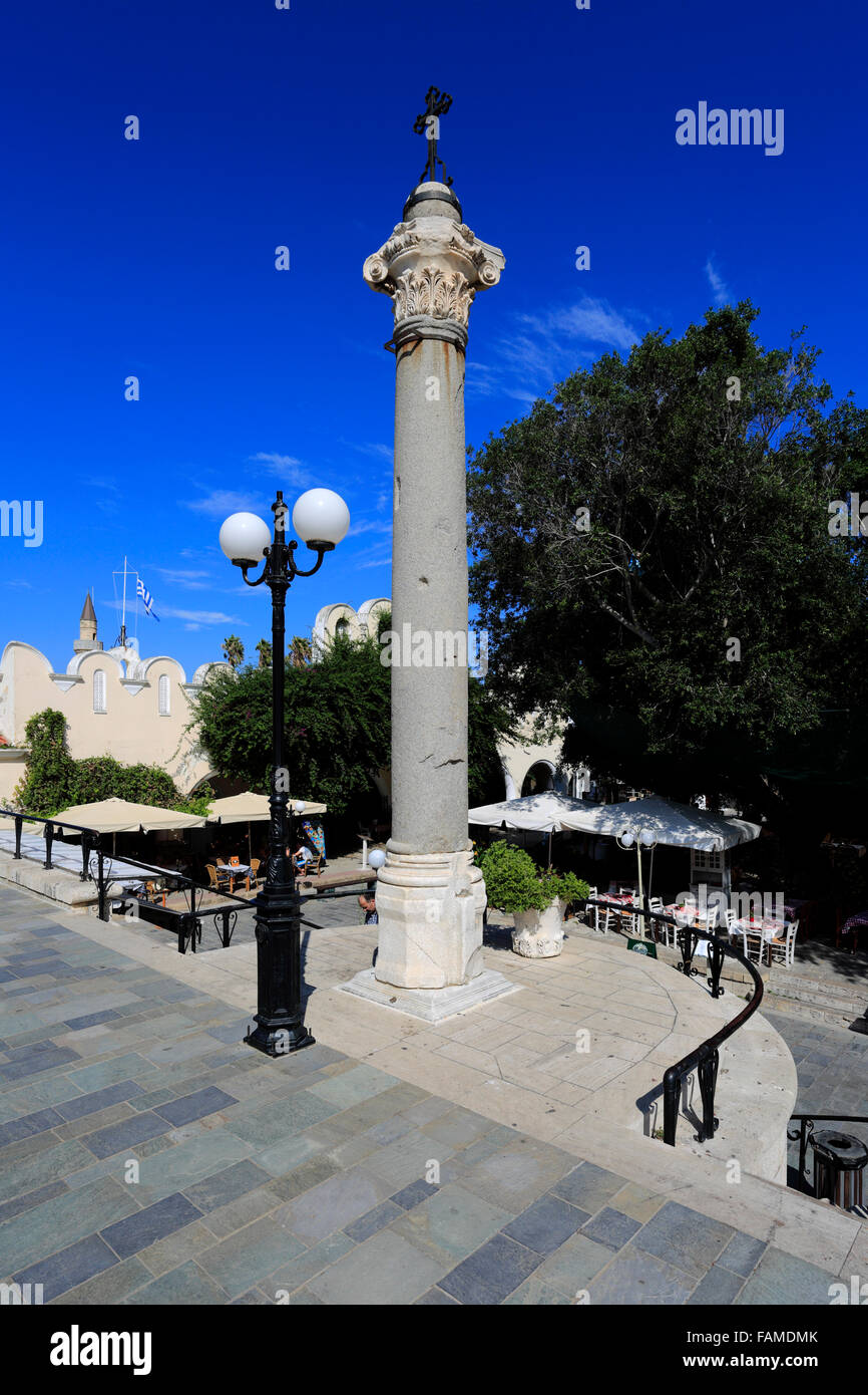 Gedenkstätte Kreuz, Kos Stadt, Insel Kos, Dodekanes Gruppe von Inseln, Süd Ägäis, Griechenland. Stockfoto