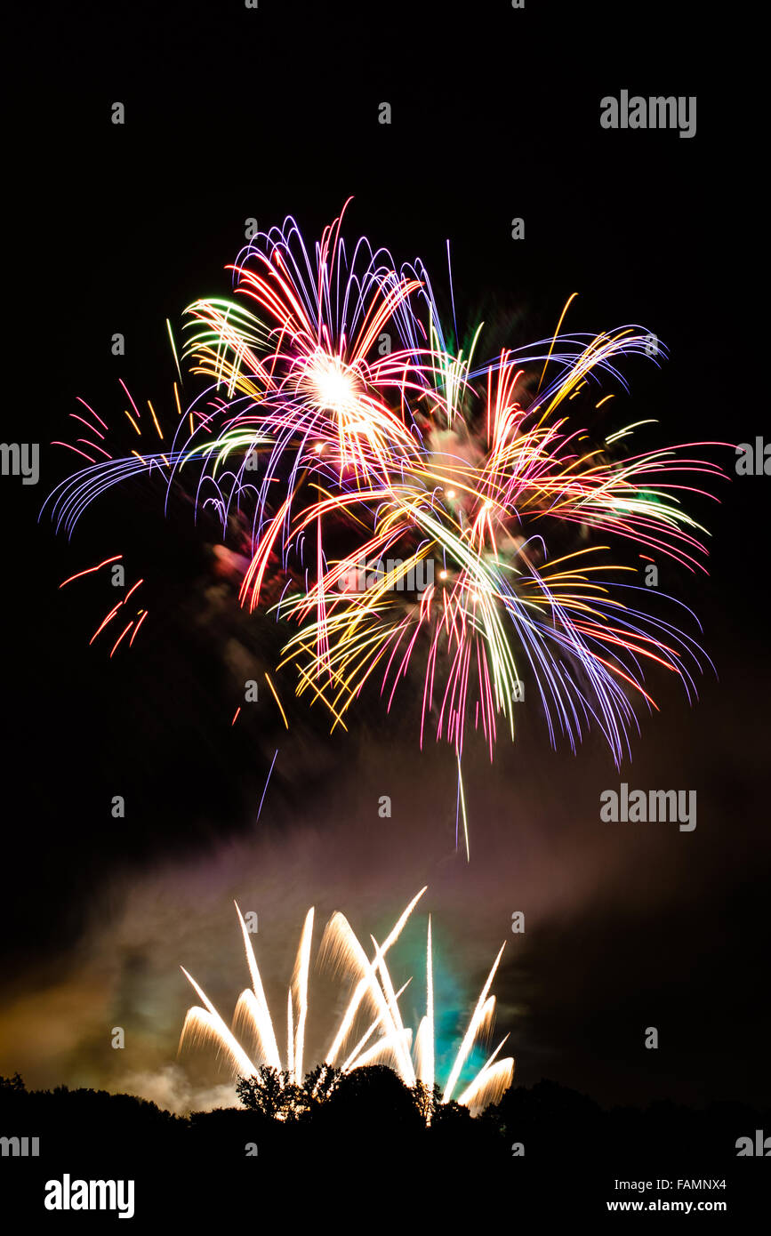 Feuerwerk mit Platz für Ihren text Stockfoto