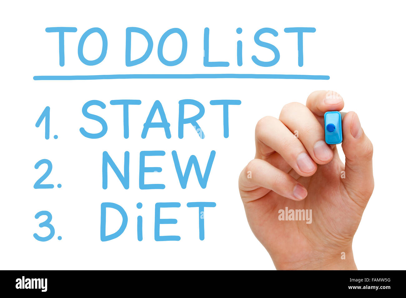 Start neue Diät To Do-Liste Stockfoto