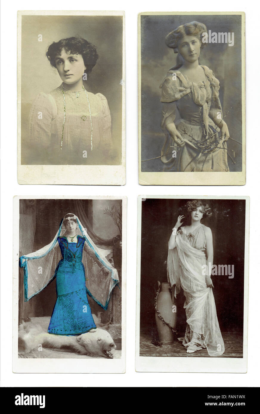 Verwendet Antik 1900-1920 Jahrhundert Postkarten, London, Vereinigtes Königreich Stockfoto