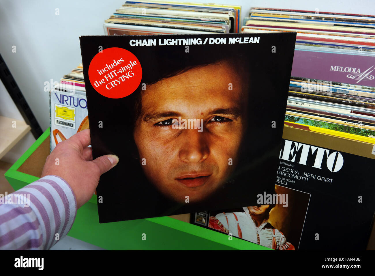 Kettenblitz Album von Don McLean Stockfoto