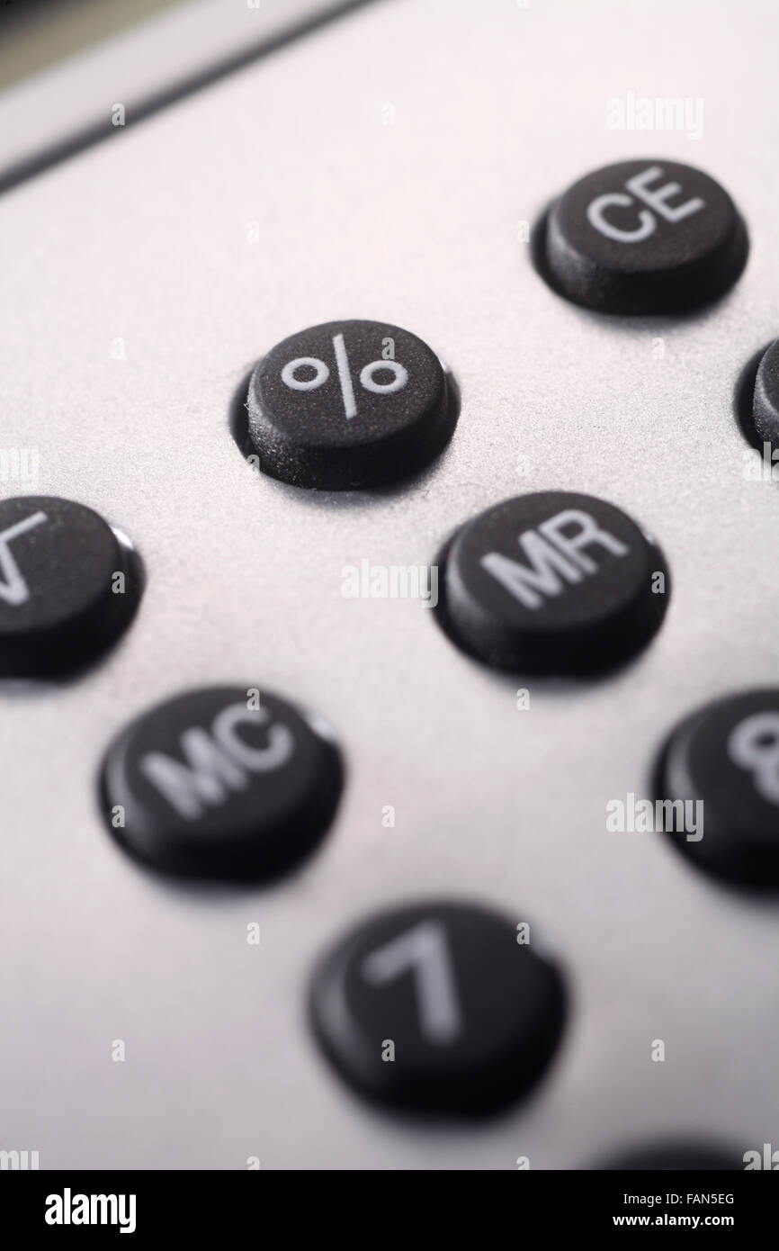 mathematische Symbole auf den Tasten des Rechners Stockfoto