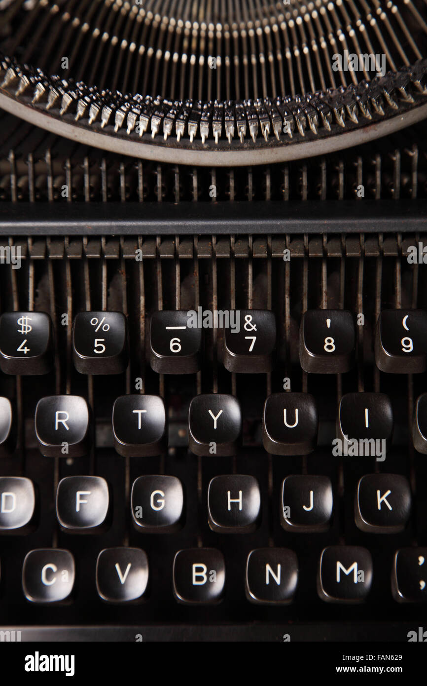 Draufsicht der Antike Schreibmaschine Stockfoto