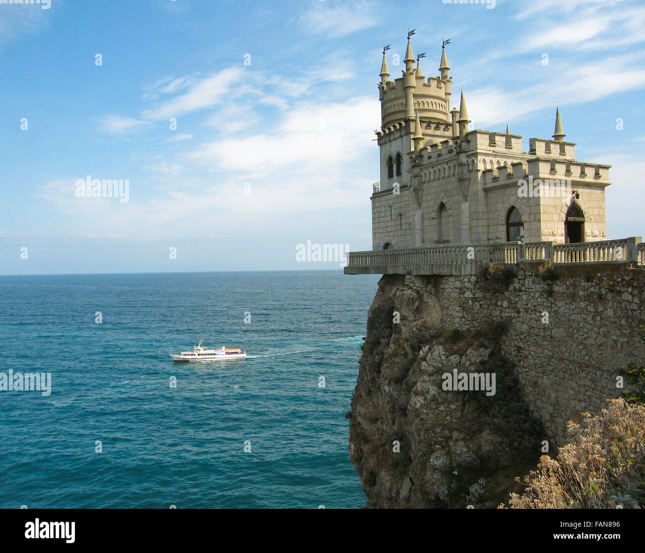 Schloss "Schwalbennest" auf der Krim am Schwarzen Meer. Stockfoto