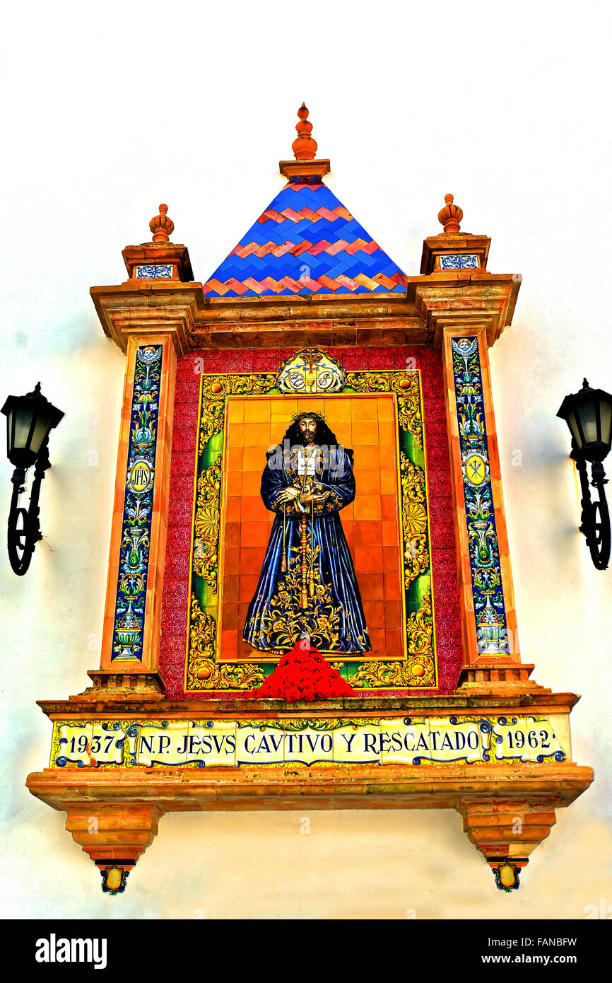 Cadiz Spanien alten historischen Pasillo Padre Ventura Jesus Symbol Stockfoto