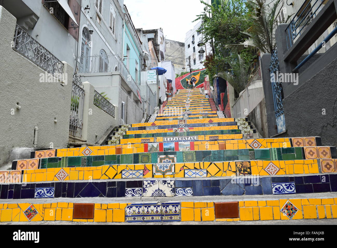 Die berühmte Escadaria Selaron Treppe in Rio De Janeiro. Stockfoto