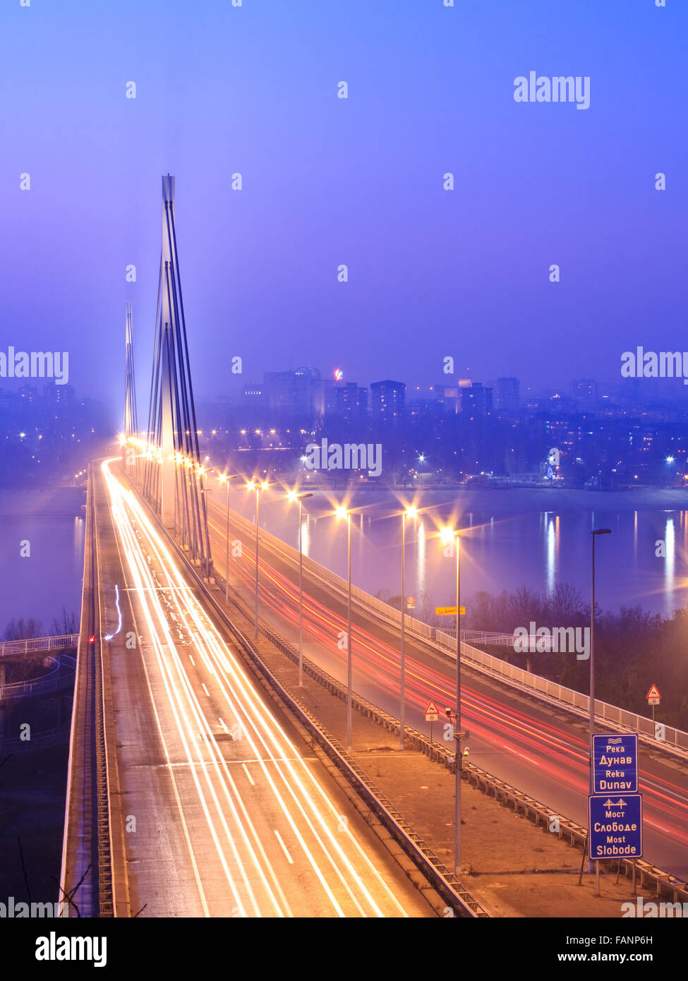 Freiheitsbrücke in Novi Sad Stockfoto