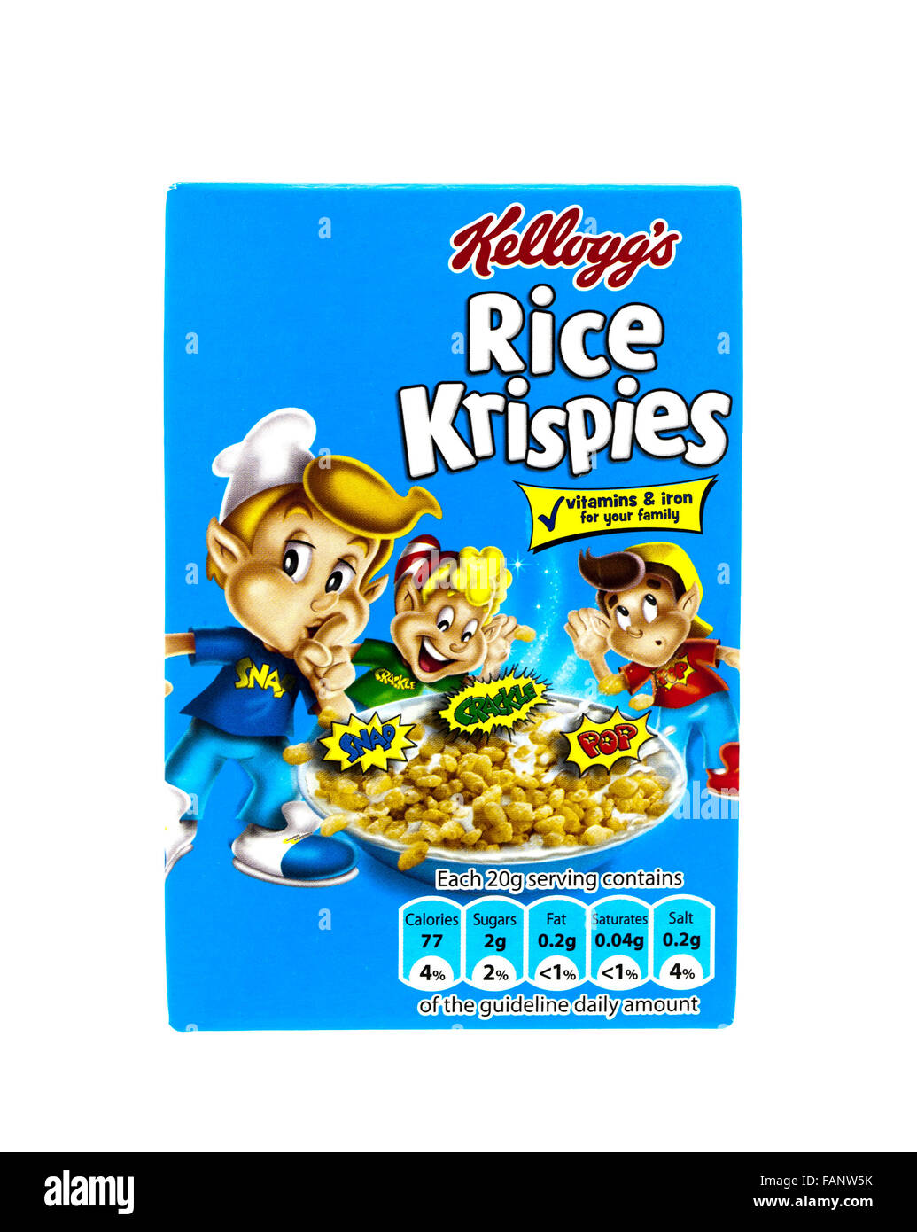 Kelloggs Rice Krispies auf weißem Hintergrund Stockfoto