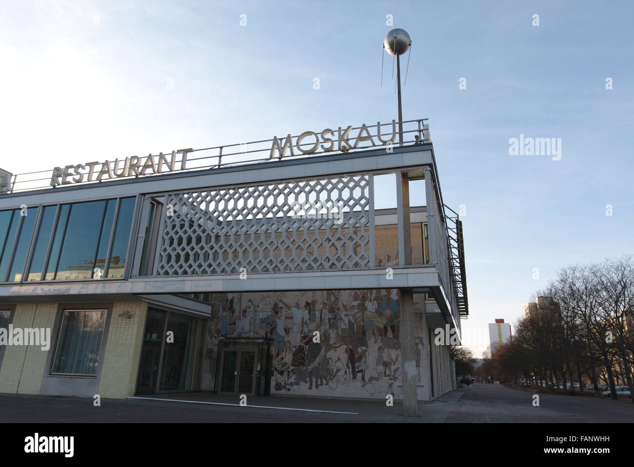 Restaurant Moskau - Erinnerung an die sowjetische Episode in der Geschichte von Berlin, Deutschland Stockfoto