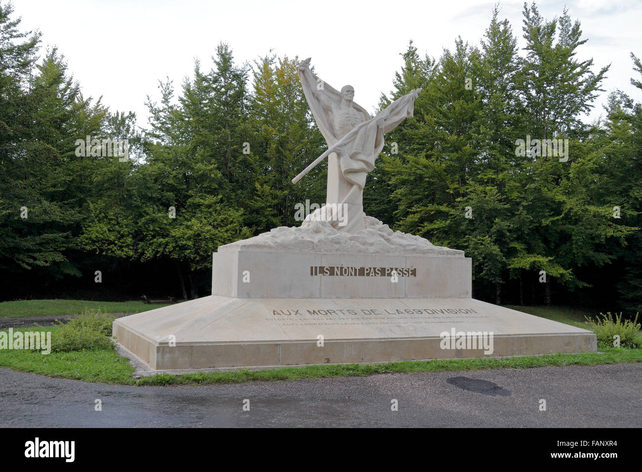Die dramatische Mort Homme Monument (Denkmal für die 69. Division), Chattoncourt, Maas, Frankreich. Stockfoto