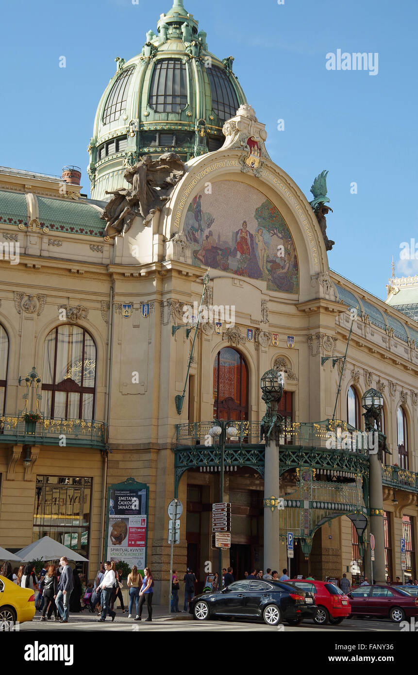 Hommage an Prag, Gemeindehaus, Jugendstil Stockfoto