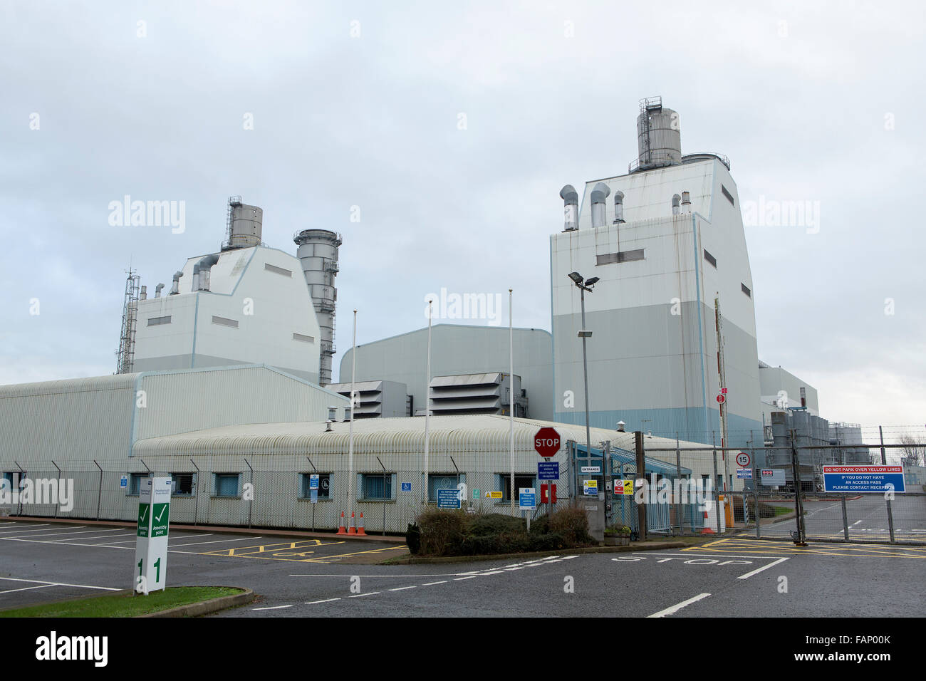 Peterborough-Kraftwerk in Fengate eine moderne gasbefeuert Anlage zur Erzeugung von Strom. Es ist in der Lage, 360MW zu erzeugen. Stockfoto