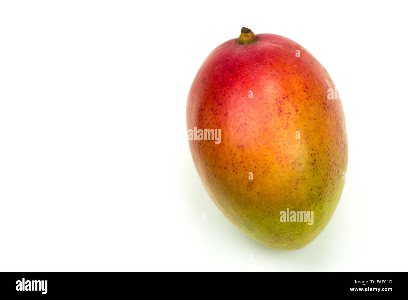 Eine isolierte Mango auf der rechten Seite des Rahmens Stockfoto