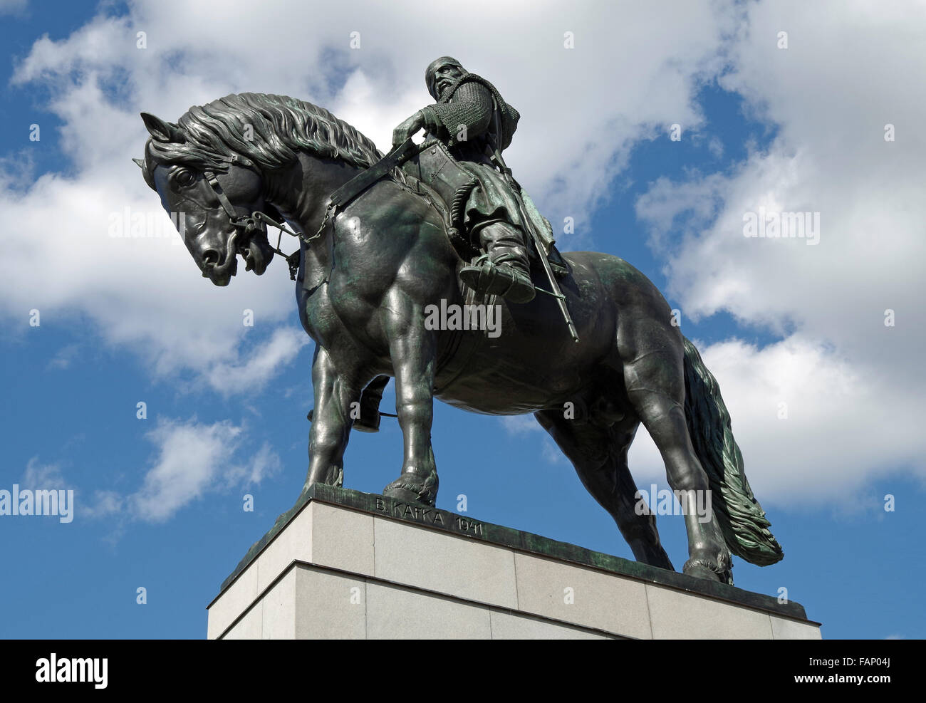 Nationaldenkmal Vítkov Hügels Prag & Jan Žižka Stockfoto