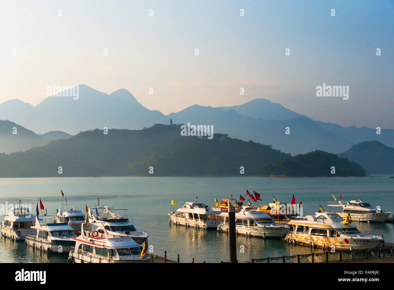 Shueishe Wharf am Sonne-Mond-See, Taiwan Stockfoto