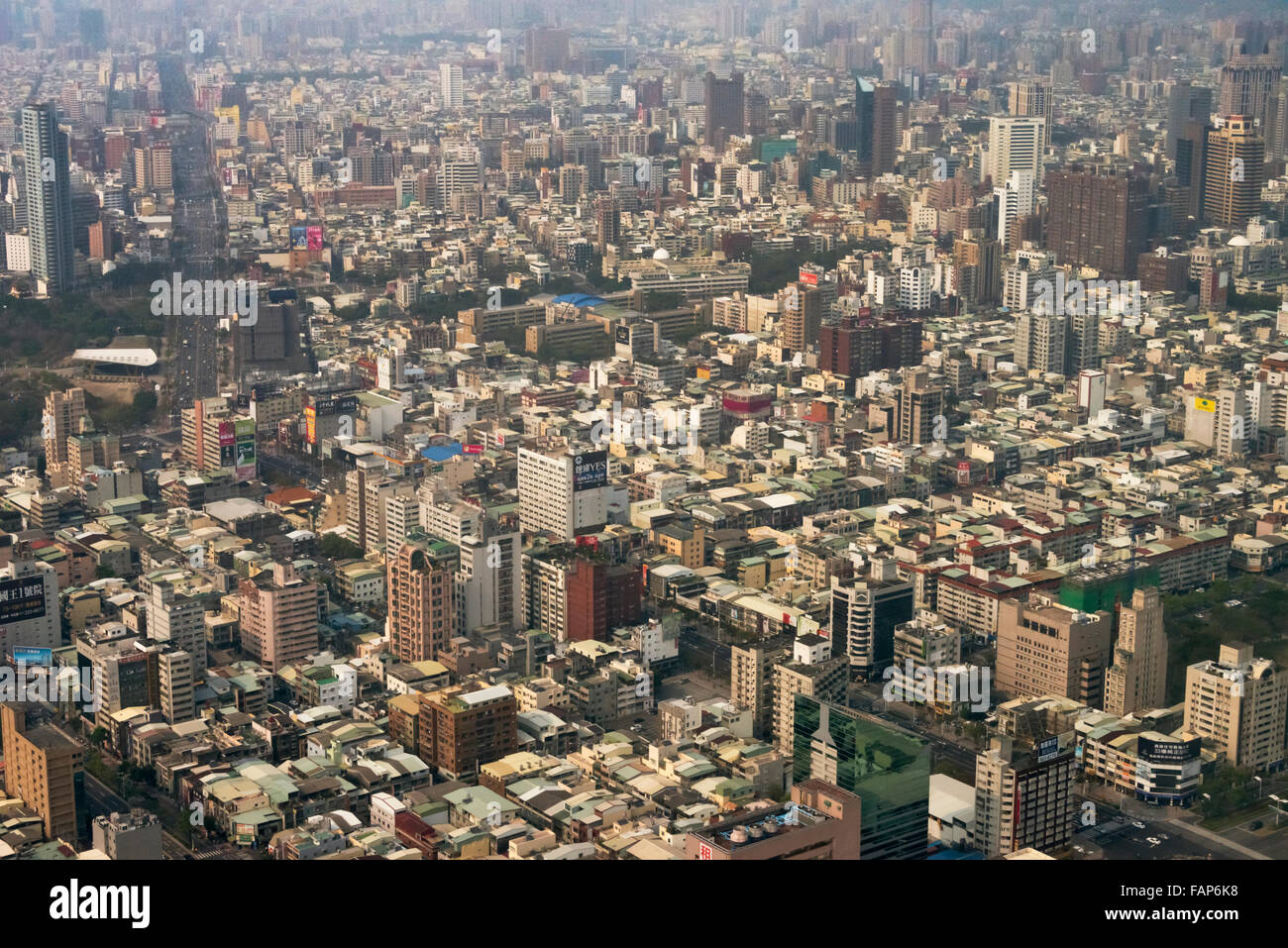 Luftaufnahme der Innenstadt von Kaohsiung, Taiwan Stockfoto