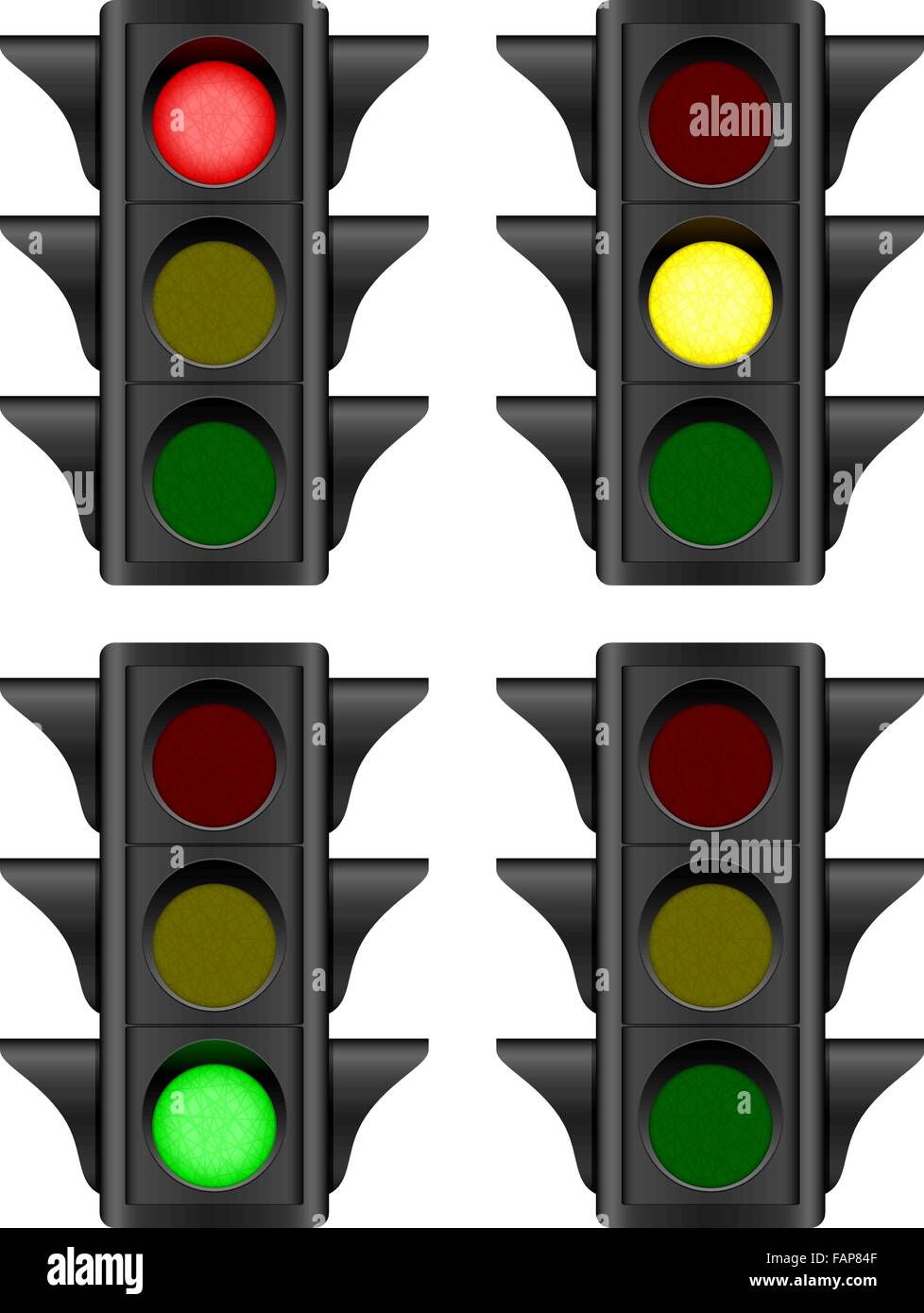 Ampel auf einem weißen Hintergrund gesetzt. Vektor-Illustration. Stock Vektor