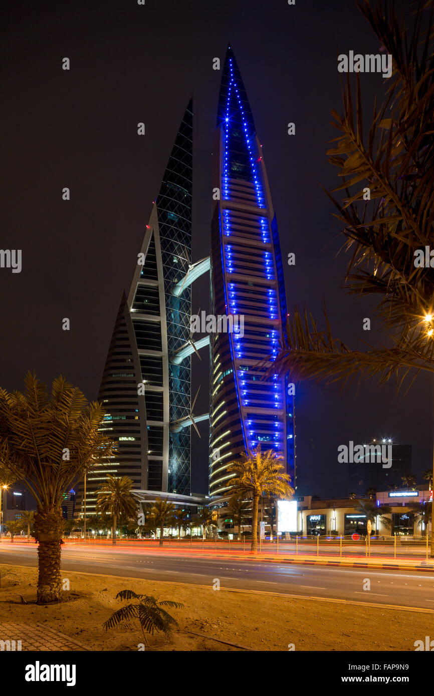 Bahrain World Trade Center, Manama, Bahrain. Stockfoto