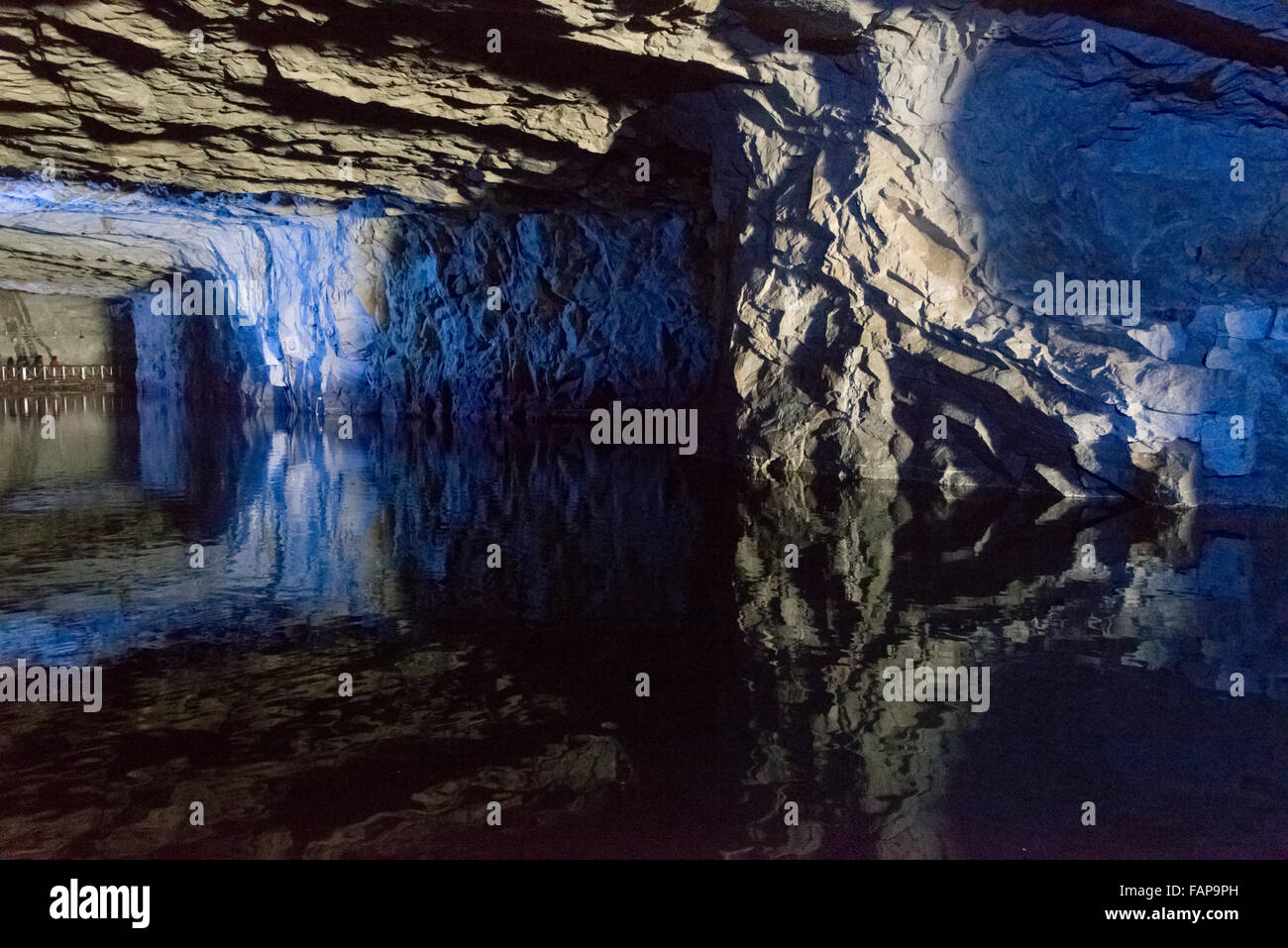 Zhaishan Tunnel (erbaut vor allem um die Kampfkraft der militärischen Boote zu bewahren), Kinmen, Taiwan Stockfoto
