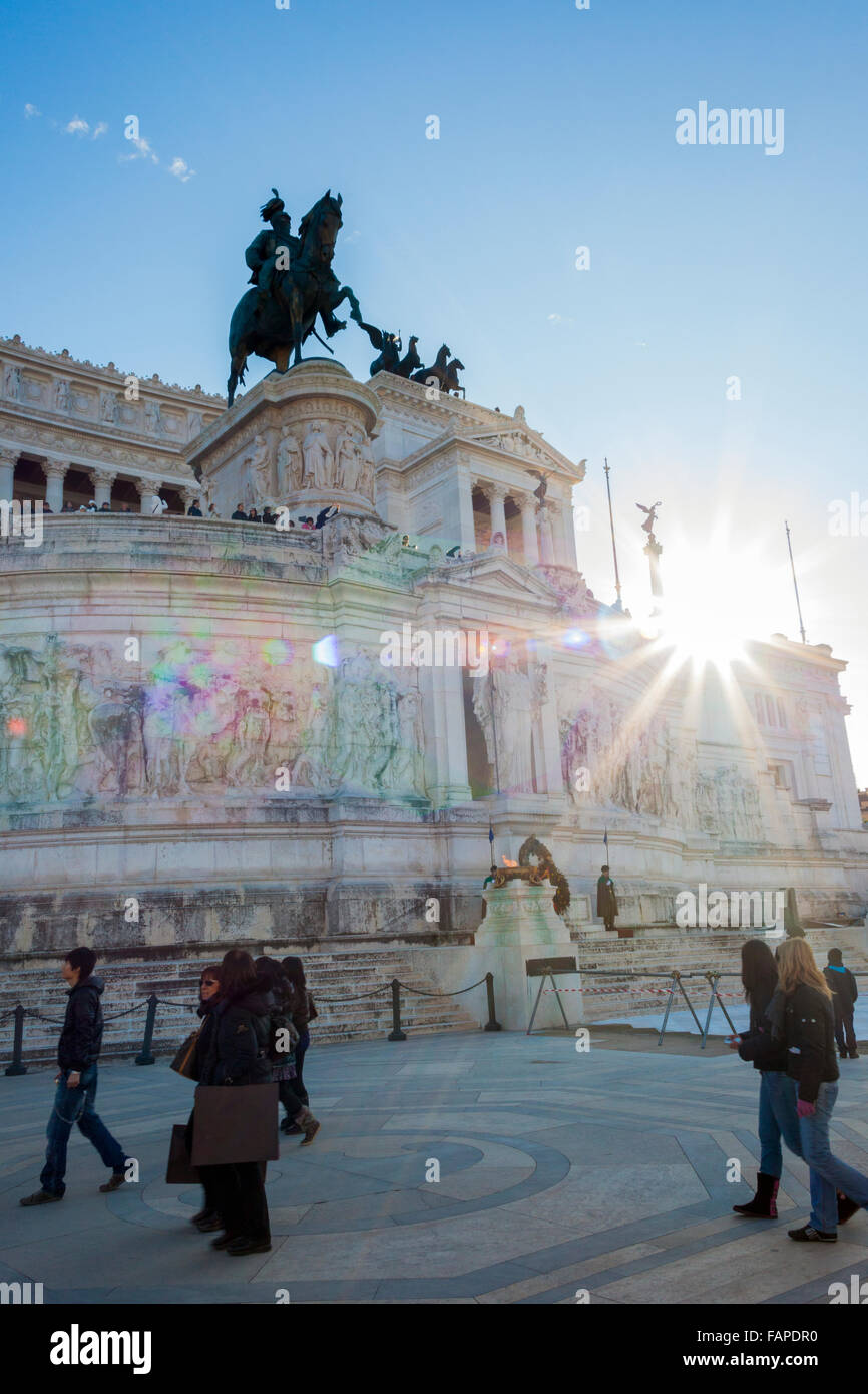 Victor Emanuel Denkmal in der Nähe von dem Forum in Rom Stockfoto