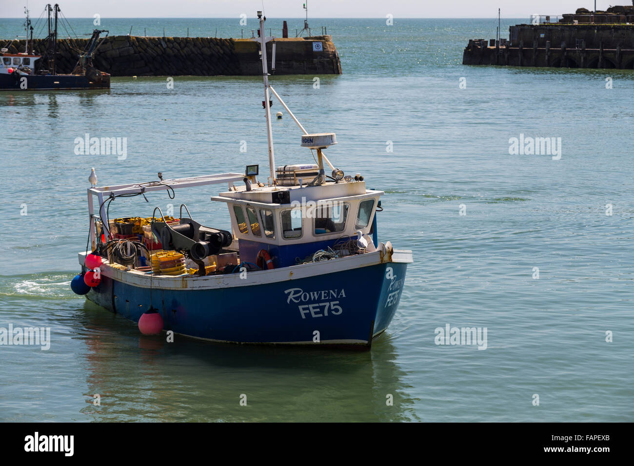 Angeln, Boot, Folkestone, Kent, England, Vereinigtes Königreich Stockfoto