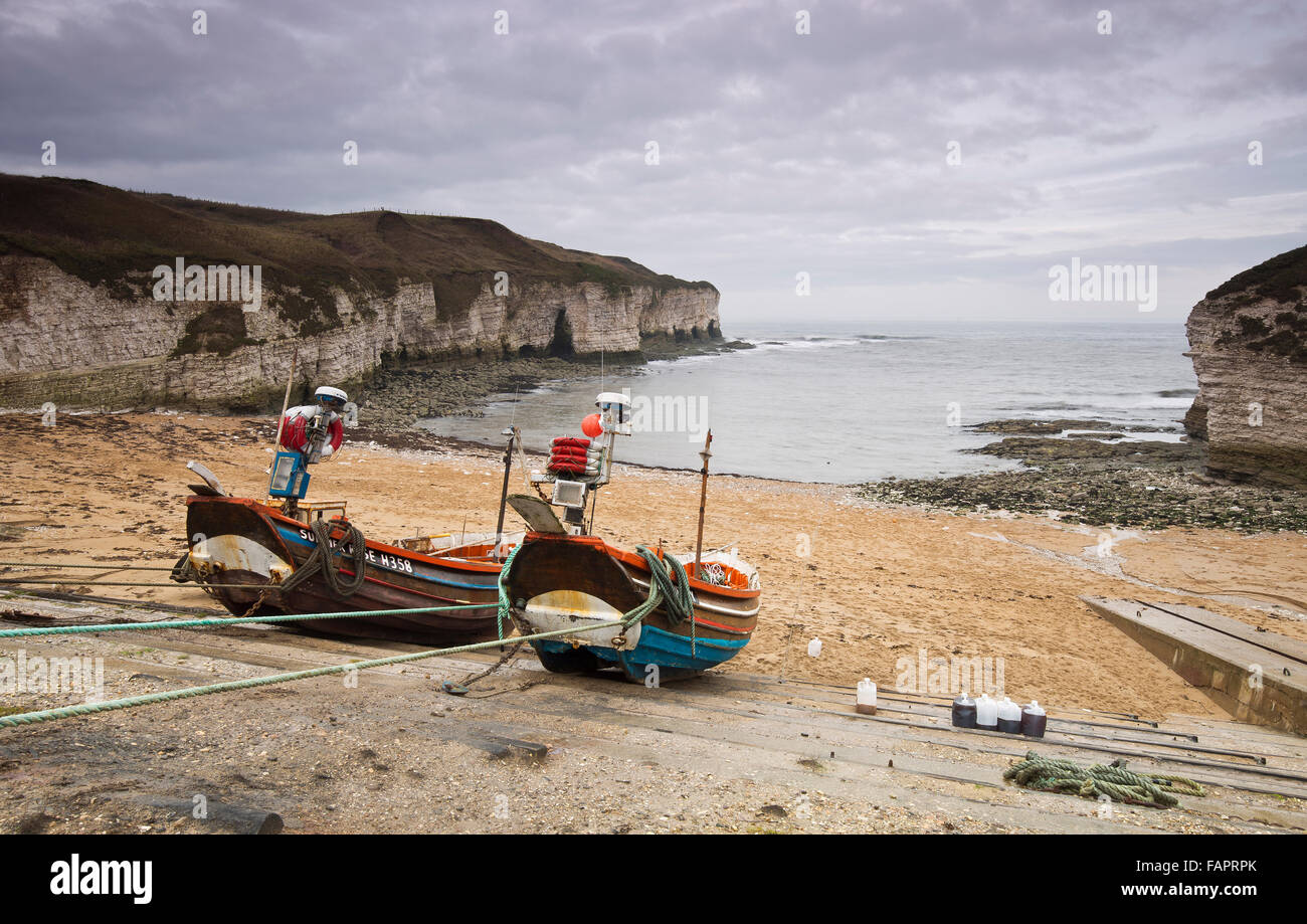 Flamborough Norden landing, Küste North yorkshire Stockfoto