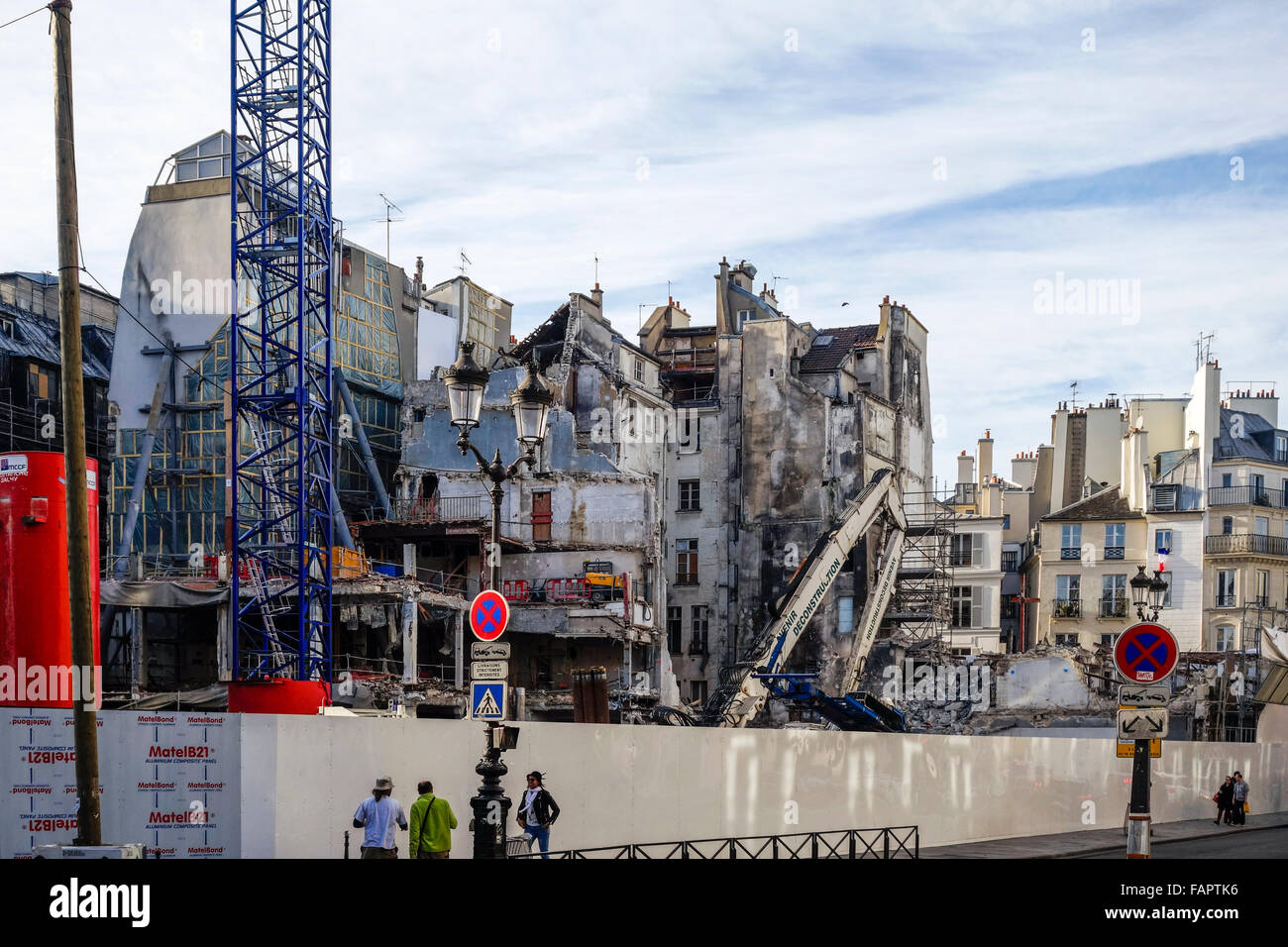 Renovierung des Kaufhaus Samaritaine, Chatelet, einschließlich des Baus der neuen öffentlichen Wohneinheiten, Paris, Frankreich Stockfoto