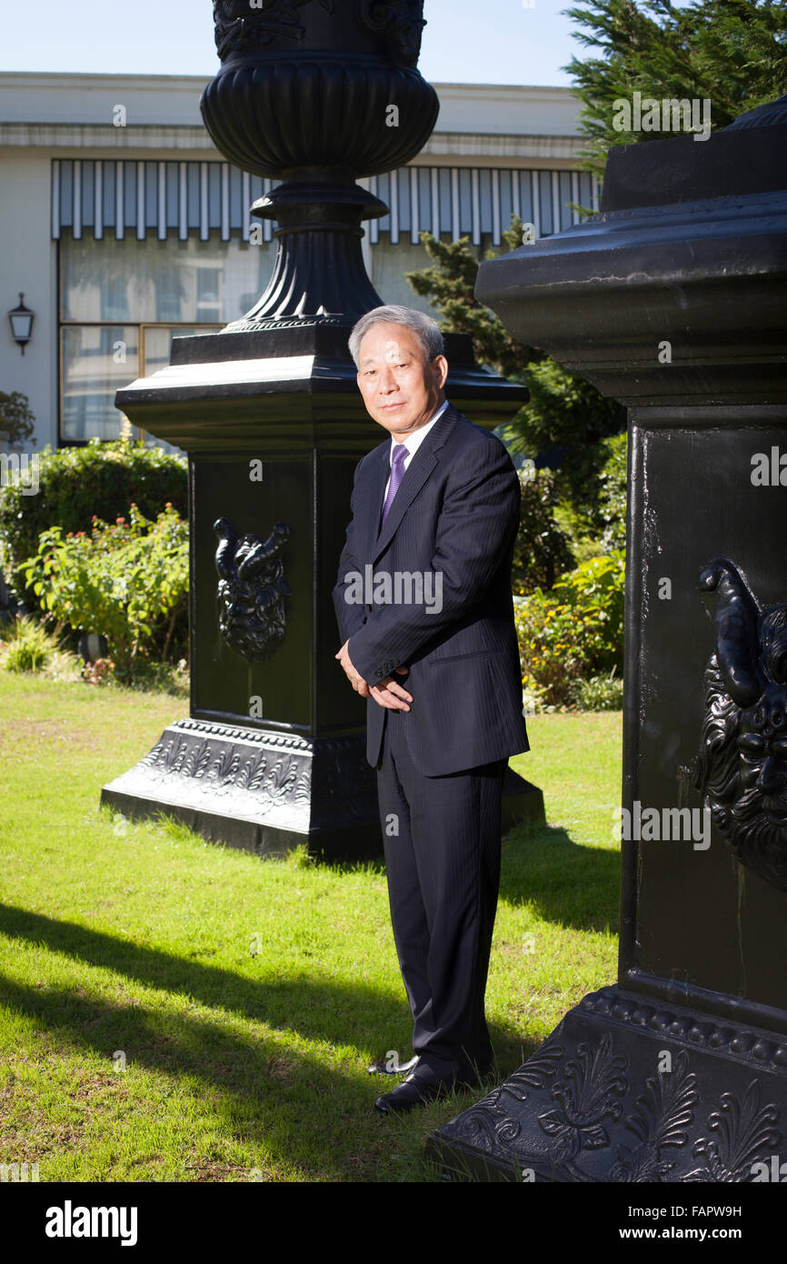 Yan Jiehe, Chinas siebte reichste Mann bei einem Besuch in Lissabon, Portugal. Stockfoto