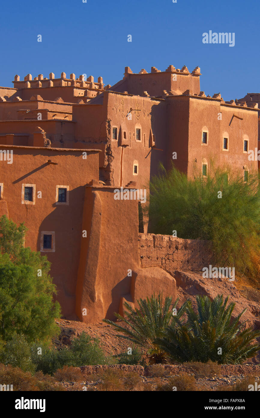 Taourirt Kasbah, gebaut von Pascha Glaoui, Ouarzazate, UNESCO-Weltkulturerbe, Provinz Ouarzazate, Marokko, Nordafrika, Stockfoto