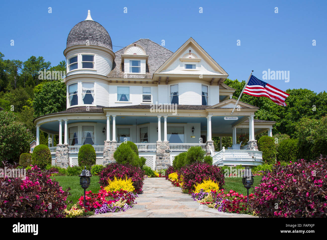 Viktorianisches Haus auf Resort Insel Mackinac Island in Michigan Stockfoto
