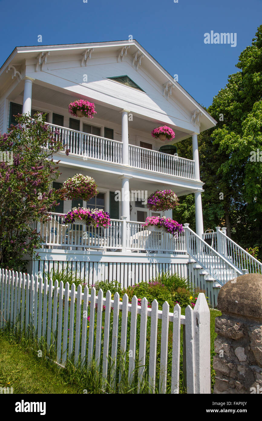 Viktorianisches Haus auf Resort Insel Mackinac Island in Michigan Stockfoto