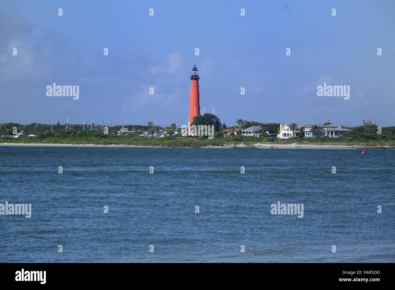 Ansicht von Ponce de Leon Inlet Leuchtturm in Ponce inlet Stockfoto