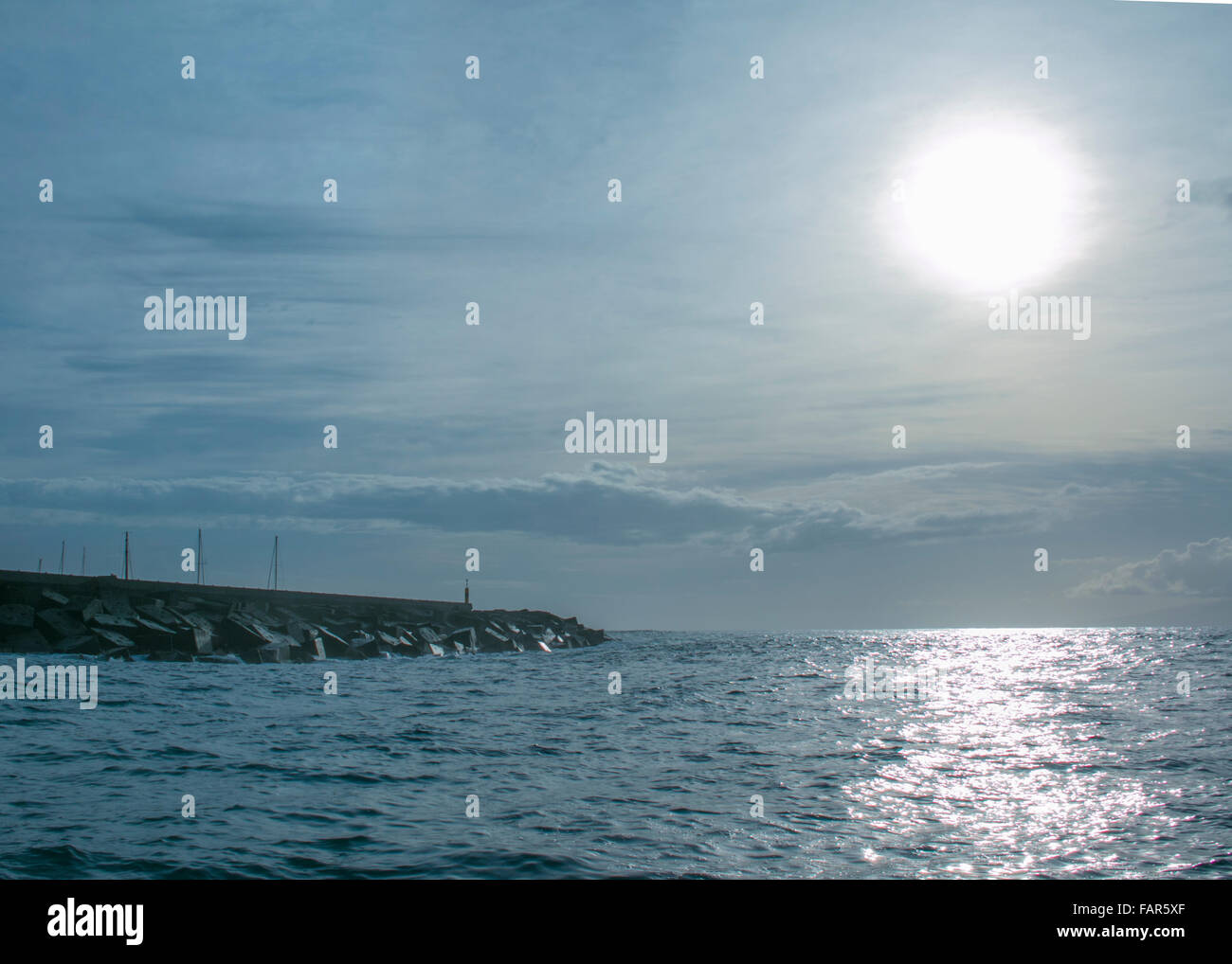 Seesturm. Dramatische Szene. Zusammensetzung der Natur Stockfoto