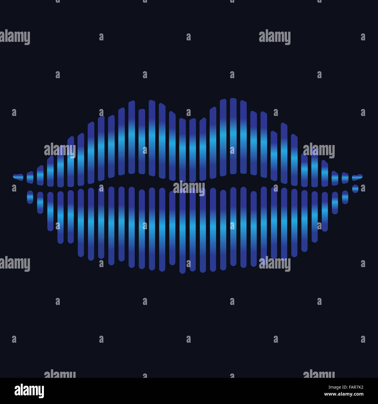 Lippen stilisierte Effect Equalizer Licht Vektor-illustration Stock Vektor