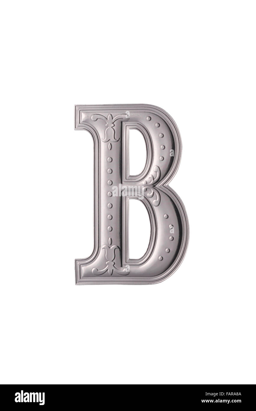 Stock Bild des Alphabets Farbe: Silber Stockfoto