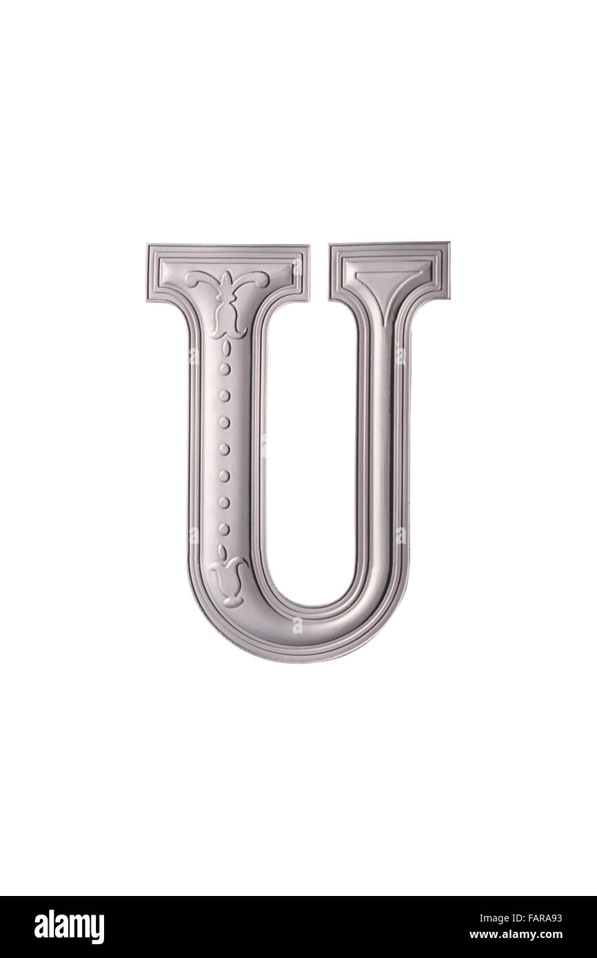 Stock Bild des Alphabets Farbe: Silber Stockfoto
