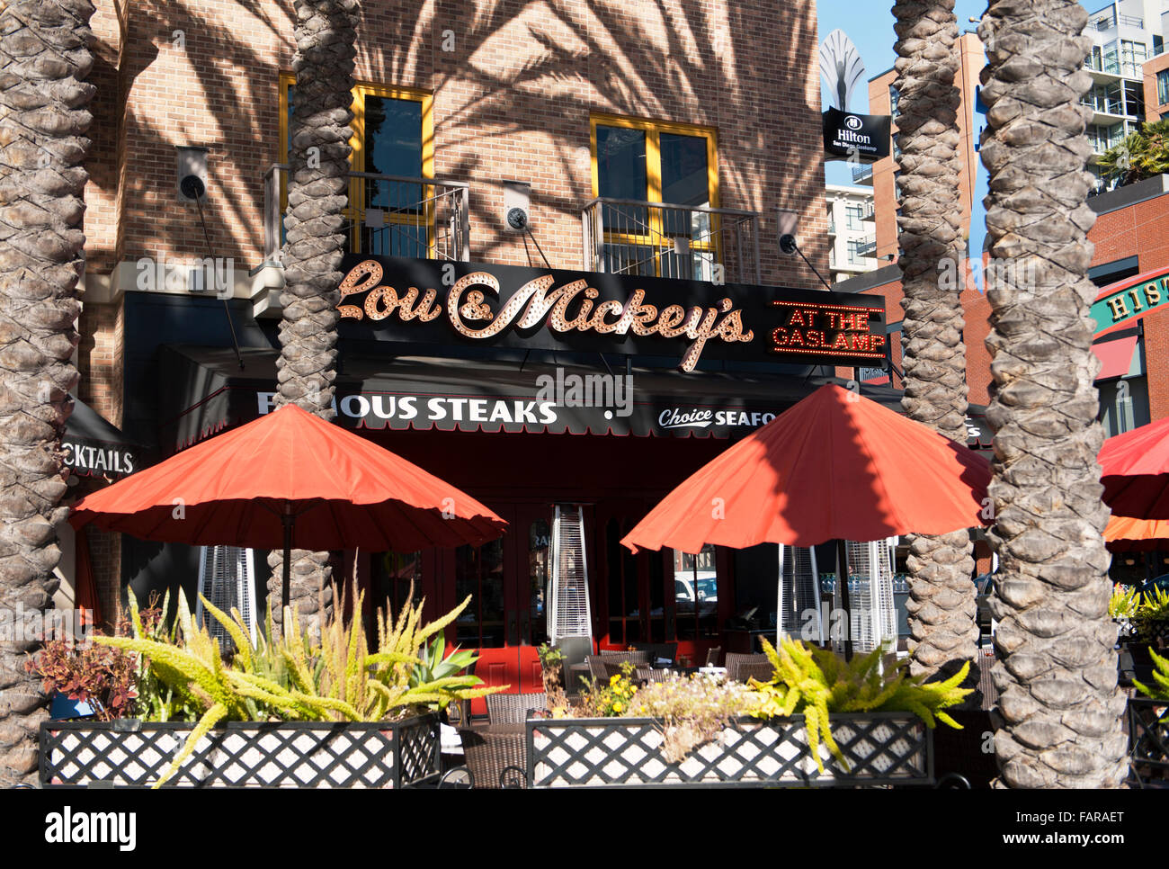 Lou und Mickys Restaurant im Gaslamp Quarter in San Diego, Kalifornien Stockfoto