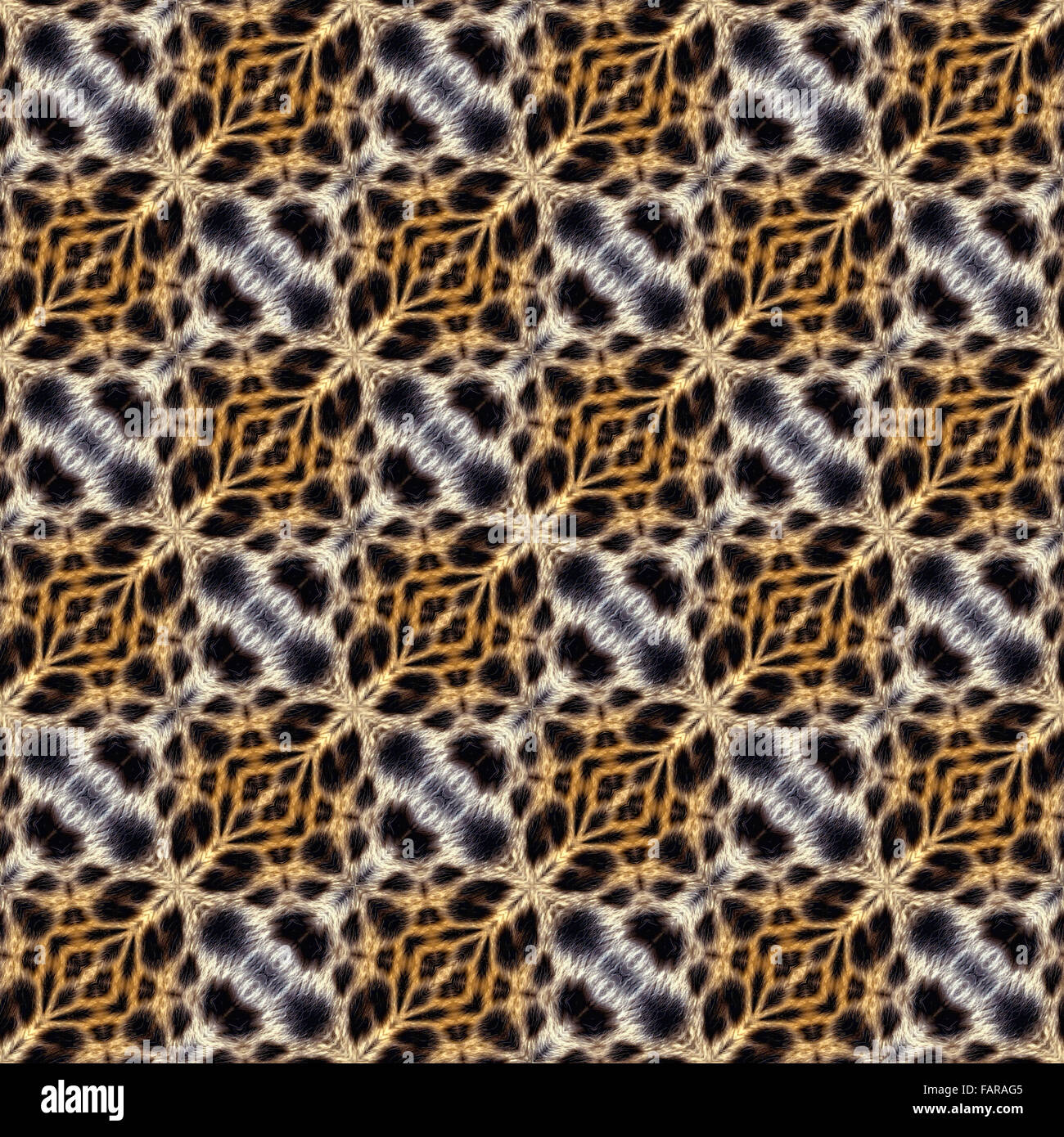 Nahtlose Hintergrund oder Textur geometrische Abbildung auf Leopard Fell in hellen Braunton zu abstrahieren. Schöne natürliche motiv Stockfoto