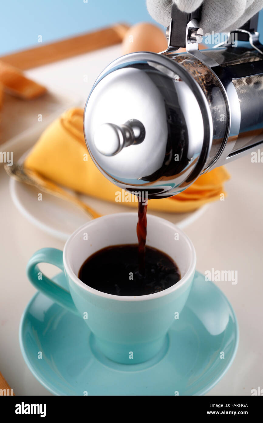 Stock Bild von der Kaffee-Presse Stockfoto