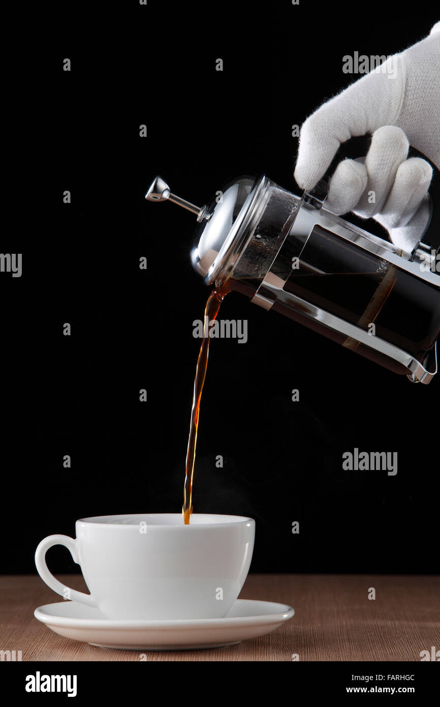 Stock Bild von der Kaffee-Presse Stockfoto