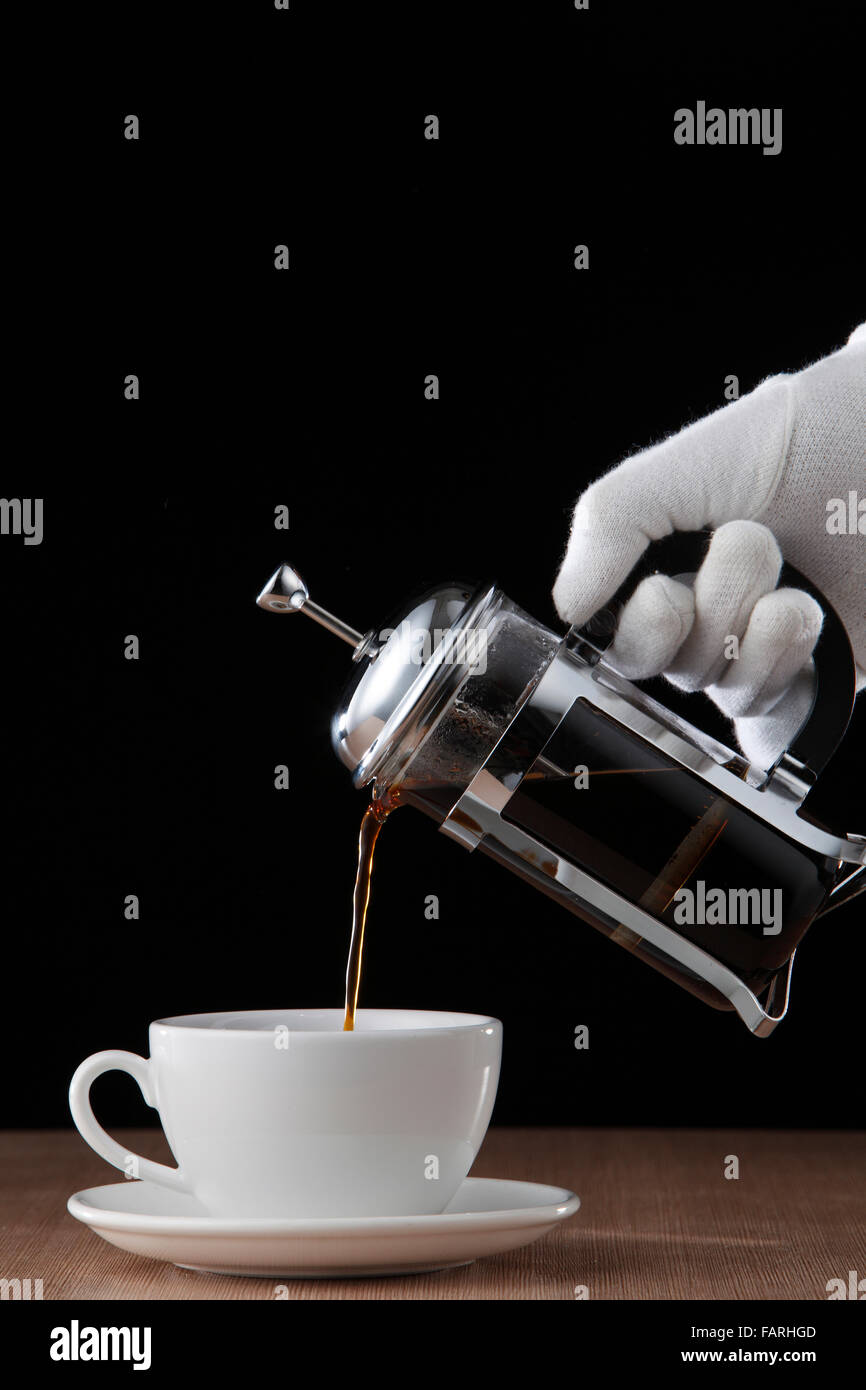 Stock Bild von der Kaffee-Presse Stockfoto
