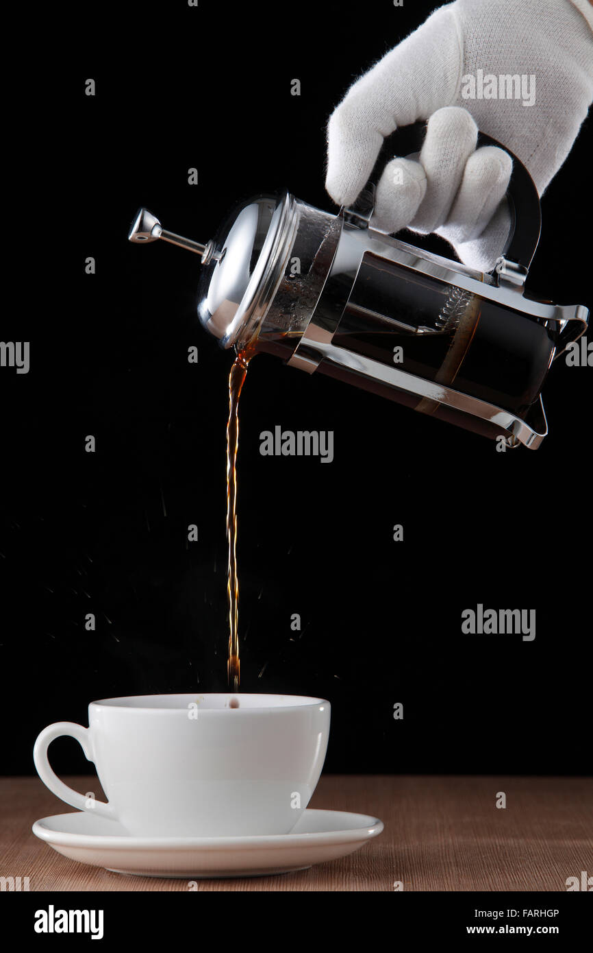 Stock Bild von der Kaffee-Presse Stockfoto