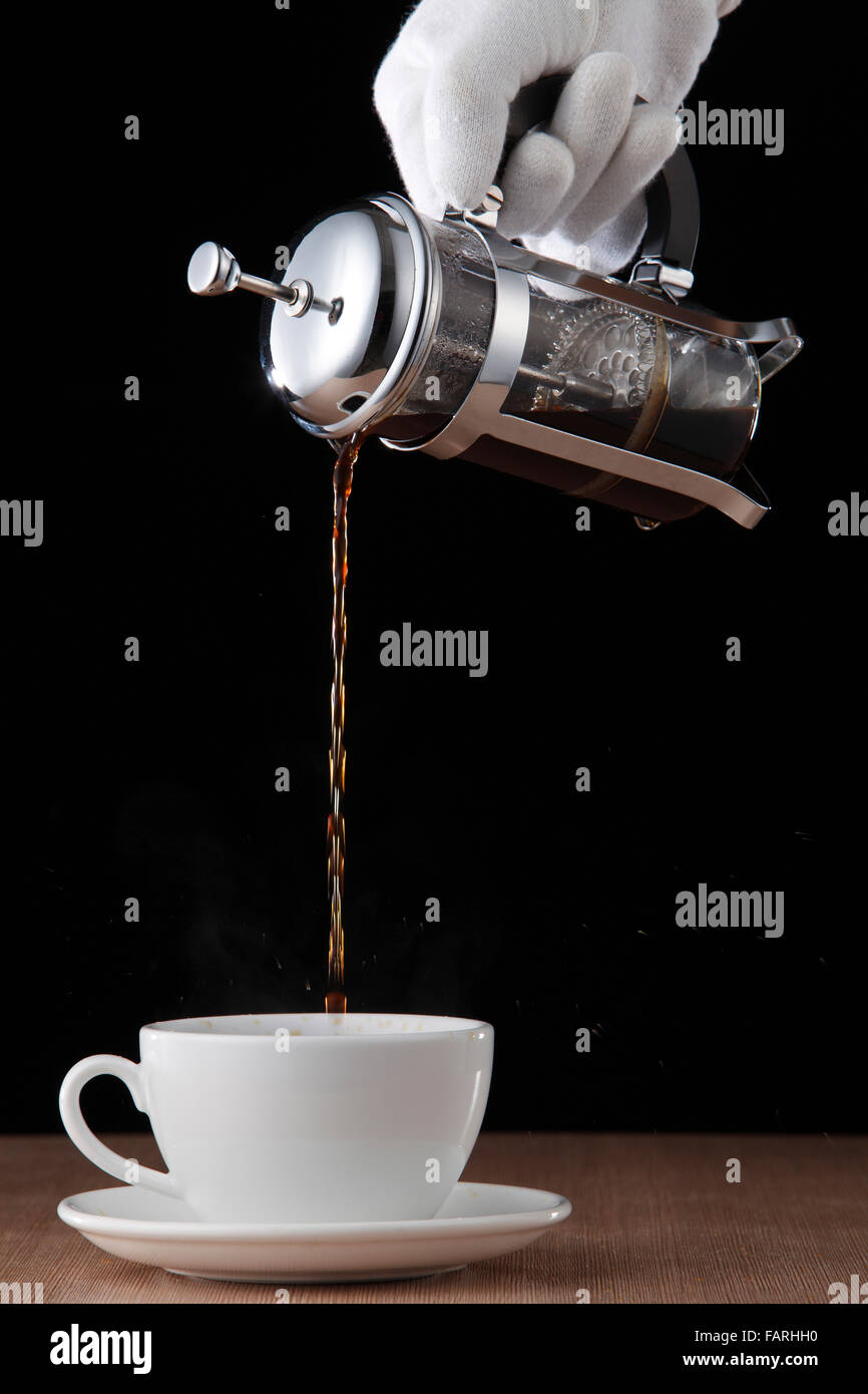Stock Bild von der Kaffee-Presse Stockfoto