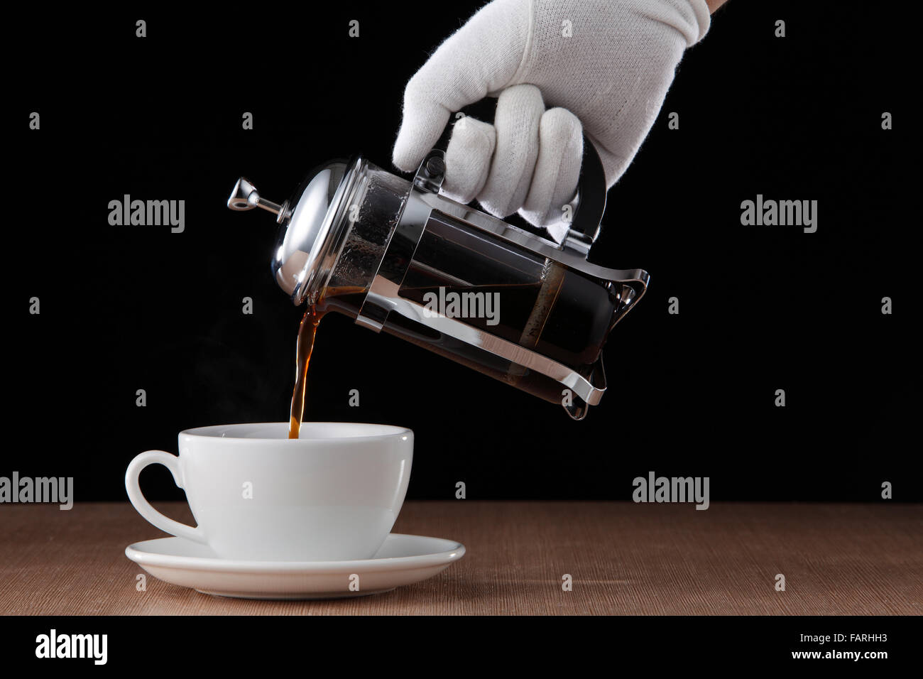 Stock Bild von der Kaffee-Presse Stockfoto