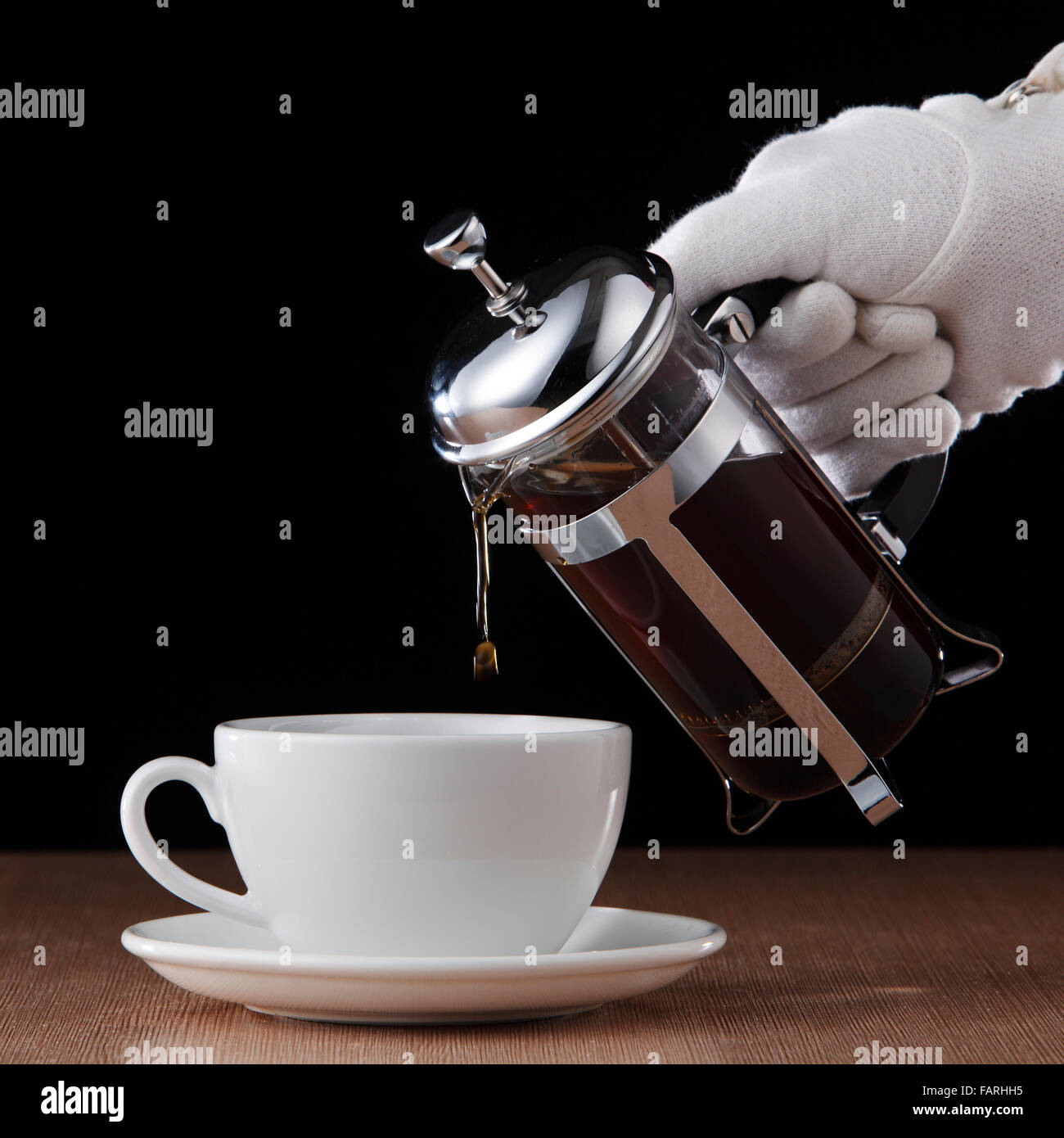 Stock Bild von der Kaffee-Presse Stockfoto