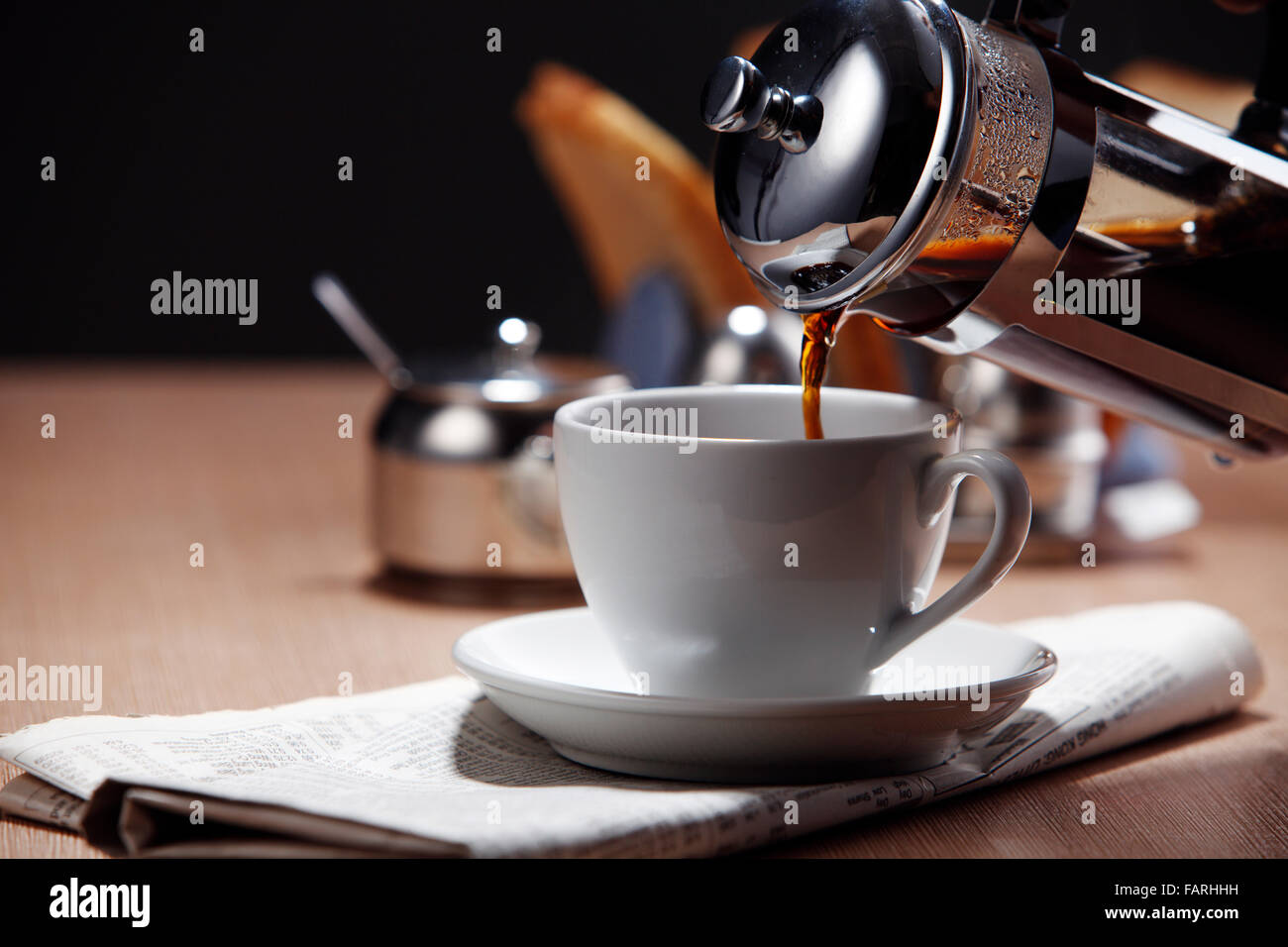 Stock Bild von der Kaffee-Presse Stockfoto