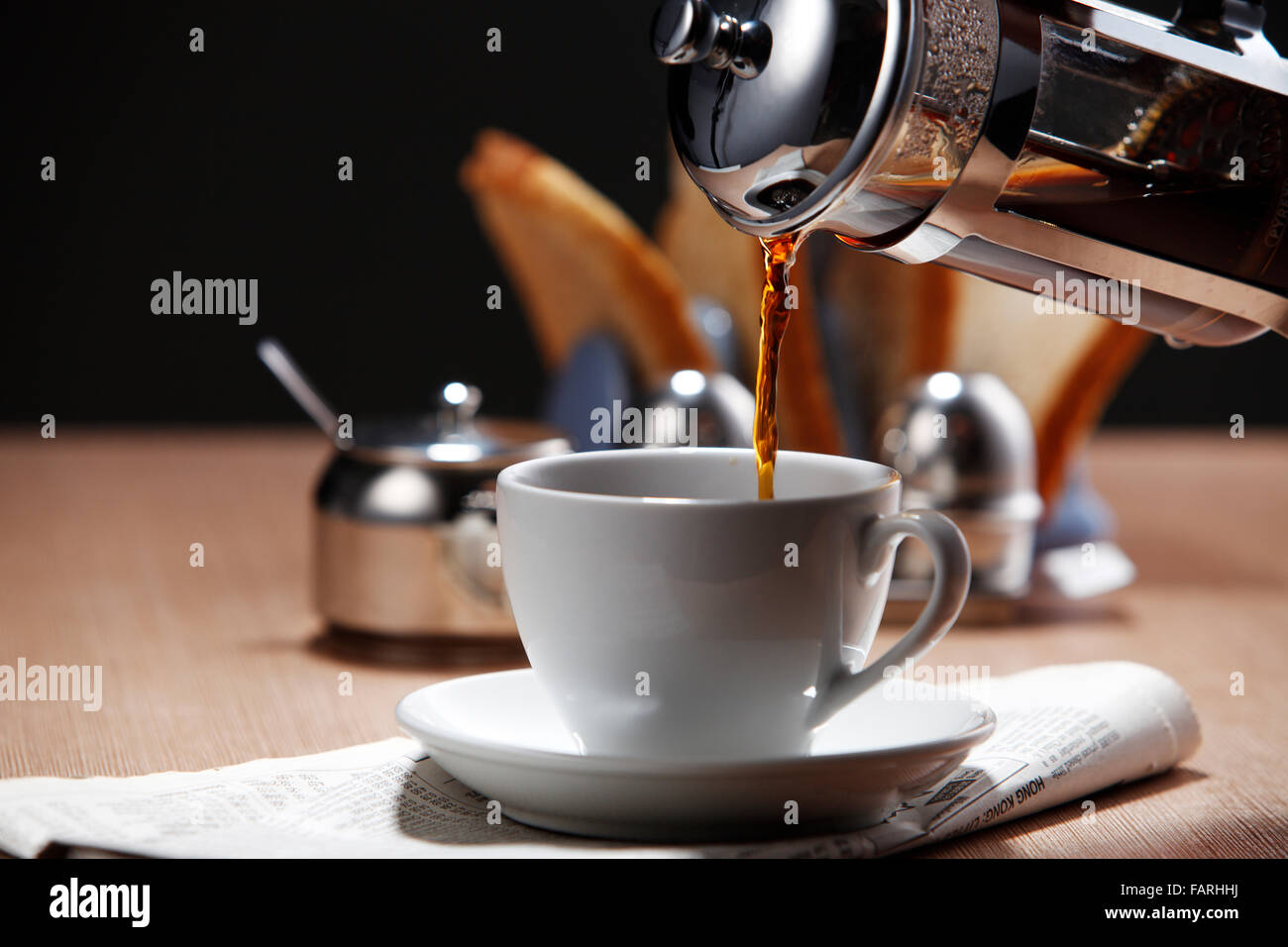 Stock Bild von der Kaffee-Presse Stockfoto