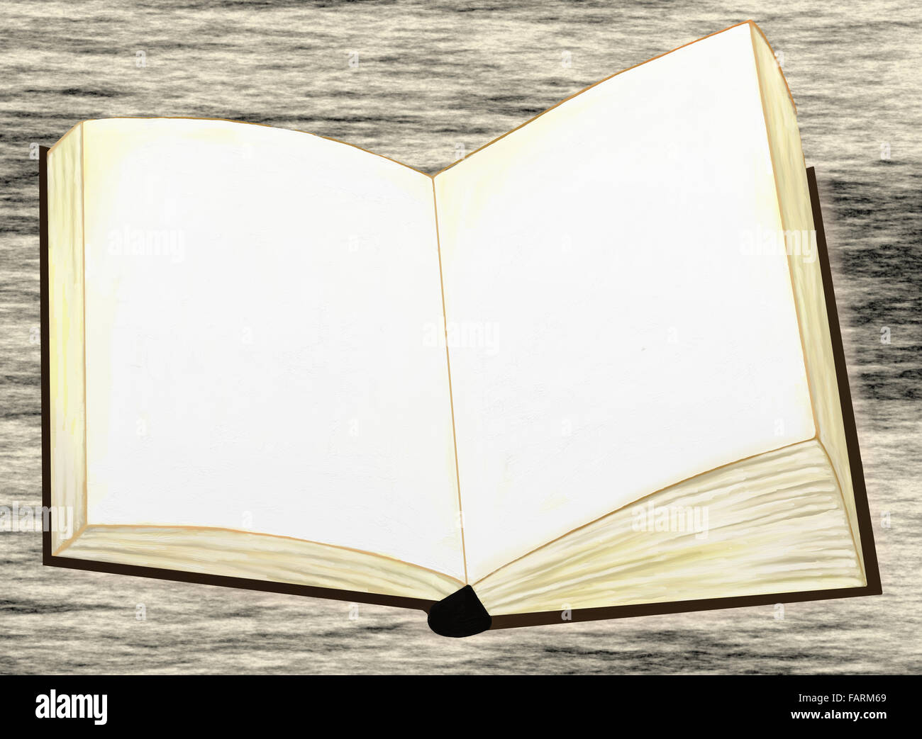 Leere Buchseiten auf grauen Tisch geöffnet Stockfotografie - Alamy