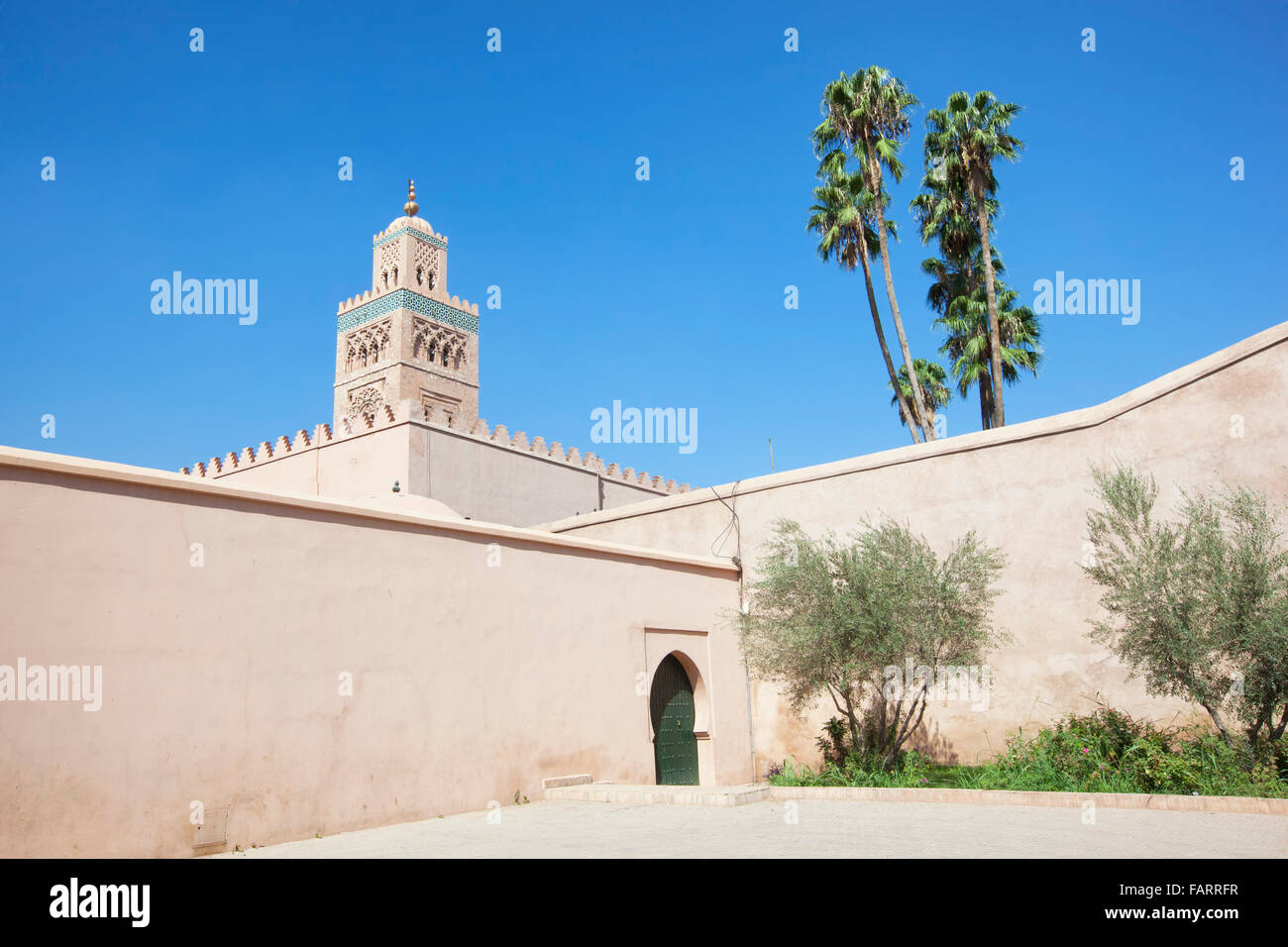 Koutoubia Moschee in Marrakesch, Marokko. Stockfoto
