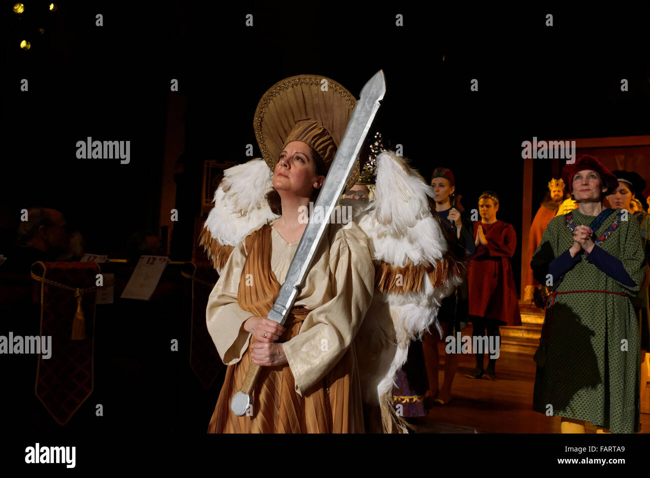 Das 12. Jahrhundert "spielen Daniel" von Gotham frühe Musik Szene (GEMS) in der Trinity Church in Manhattan durchgeführt. Stockfoto